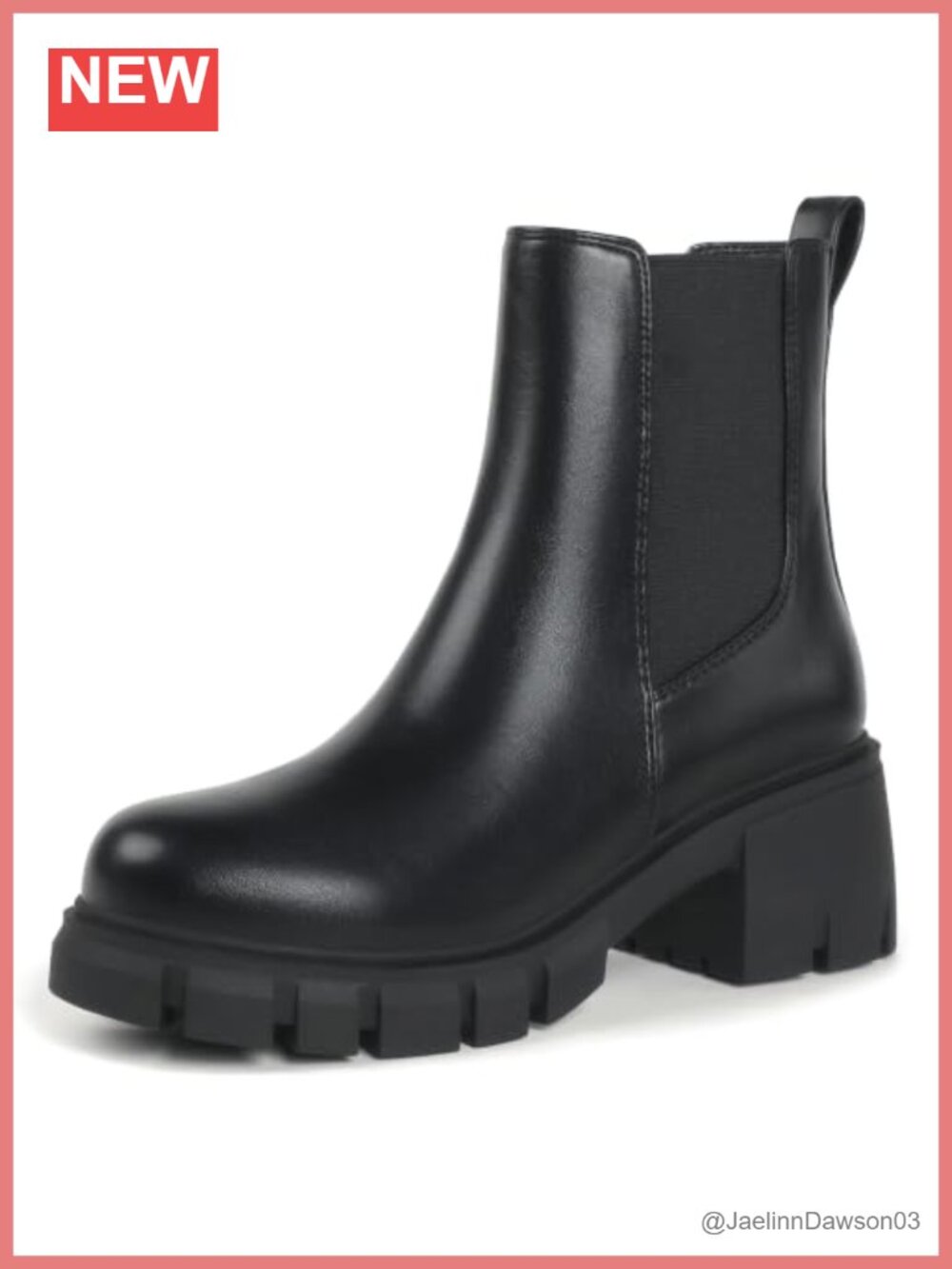 Women's Chelsea Ankle Boots Chunky Block Heel Platform Slip-On Fall Winter